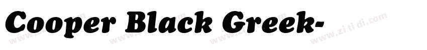 Cooper Black Greek字体转换